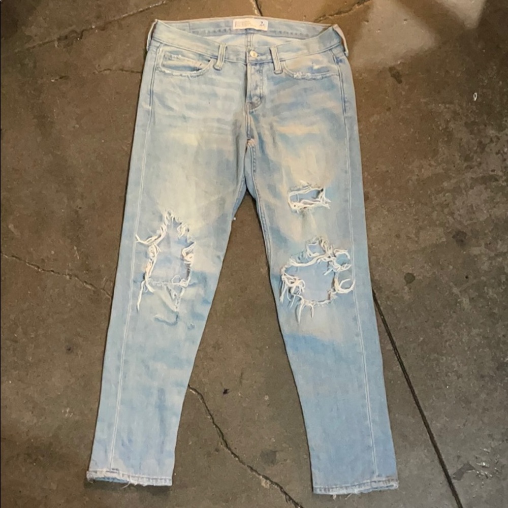 abercrombie light wash distress boyfriend jeans